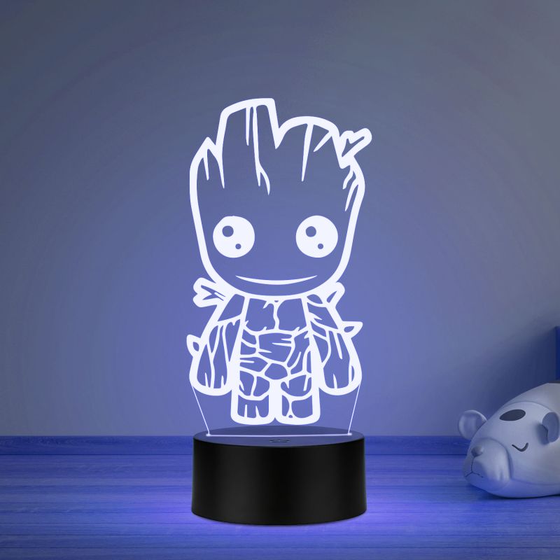 3D Cute Groot Led Night Lamp with Multicolored Birthday Gifts Kids and Kid Room Decor